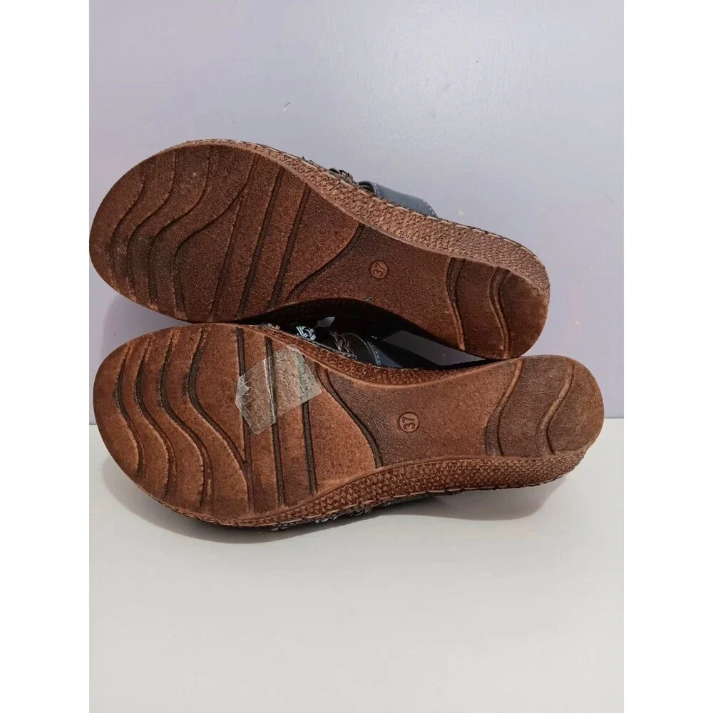 Patriza Pitaya Blue Braided Wedge Sandals Sz 6.5 (37)